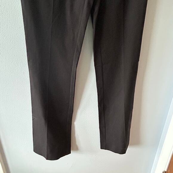 Alfani Trouser Leg Dress Pants Deep Black Silver Tone Circular Belt Buckle Sz 4 - Picture 3 of 16